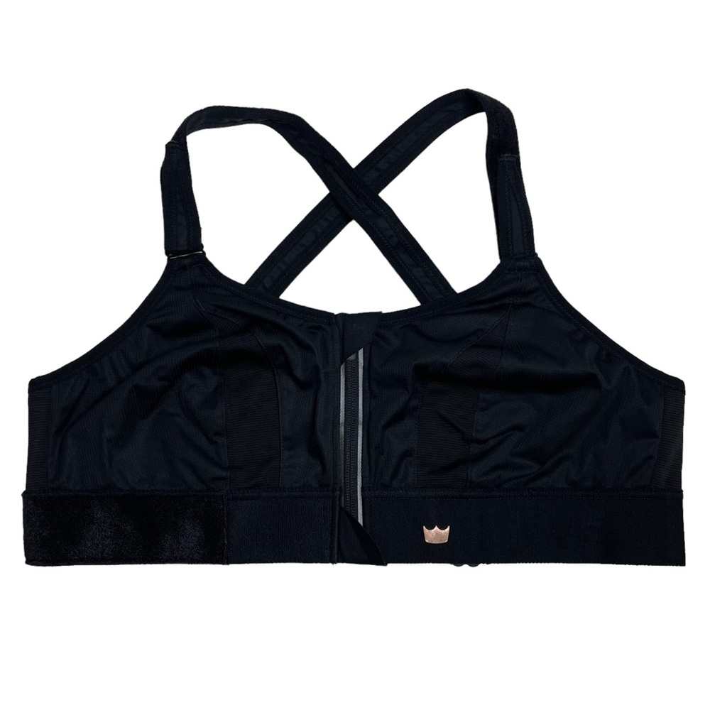 SHEFIT Ultimate Sports Bra Black 1Luxe XL High Impact Front Zip
